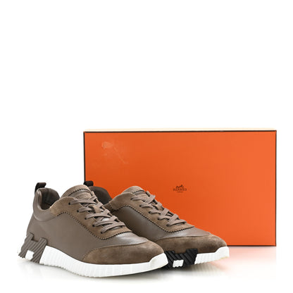 Hermes Goatskin Suede Goatskin Mens Bouncing Sneakers 43.5 Etoupe 11 of 11