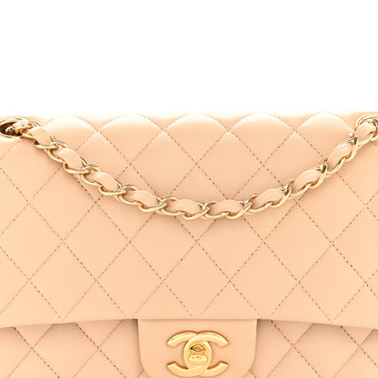 Chanel Lambskin Quilted Medium Double Flap Beige 8 of 12