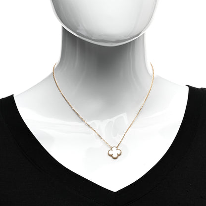 Van Cleef & Arpels 18K Yellow Gold Mother of Pearl Vintage Alhambra Pendant Necklace 2 of 5