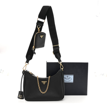 Prada Saffiano Lux Re-Edition 2005 Shoulder Bag Black 12 of 12