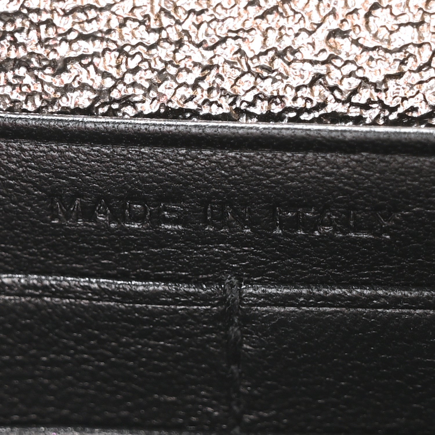 Saint Laurent Metallic Crackled Calfskin Matelasse Chevron Monogram Chain Wallet Gold 6 of 10