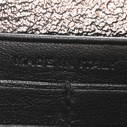 Saint Laurent Metallic Crackled Calfskin Matelasse Chevron Monogram Chain Wallet Gold 6 of 10