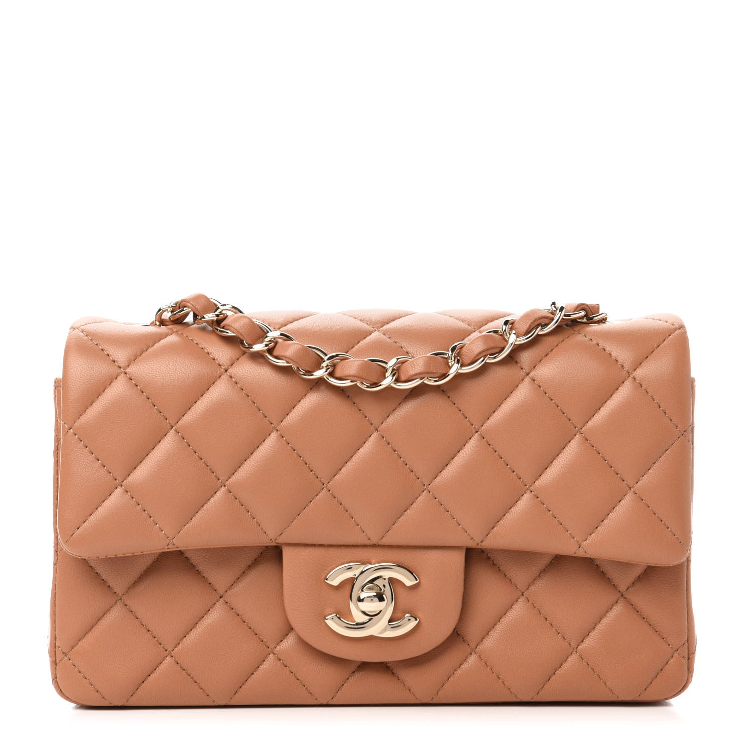 Chanel Lambskin Quilted Mini Rectangular Flap Brown 1 of 11