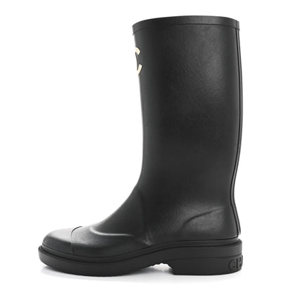 Chanel Caoutchouk CC High Boots 39 Black 1 of 8