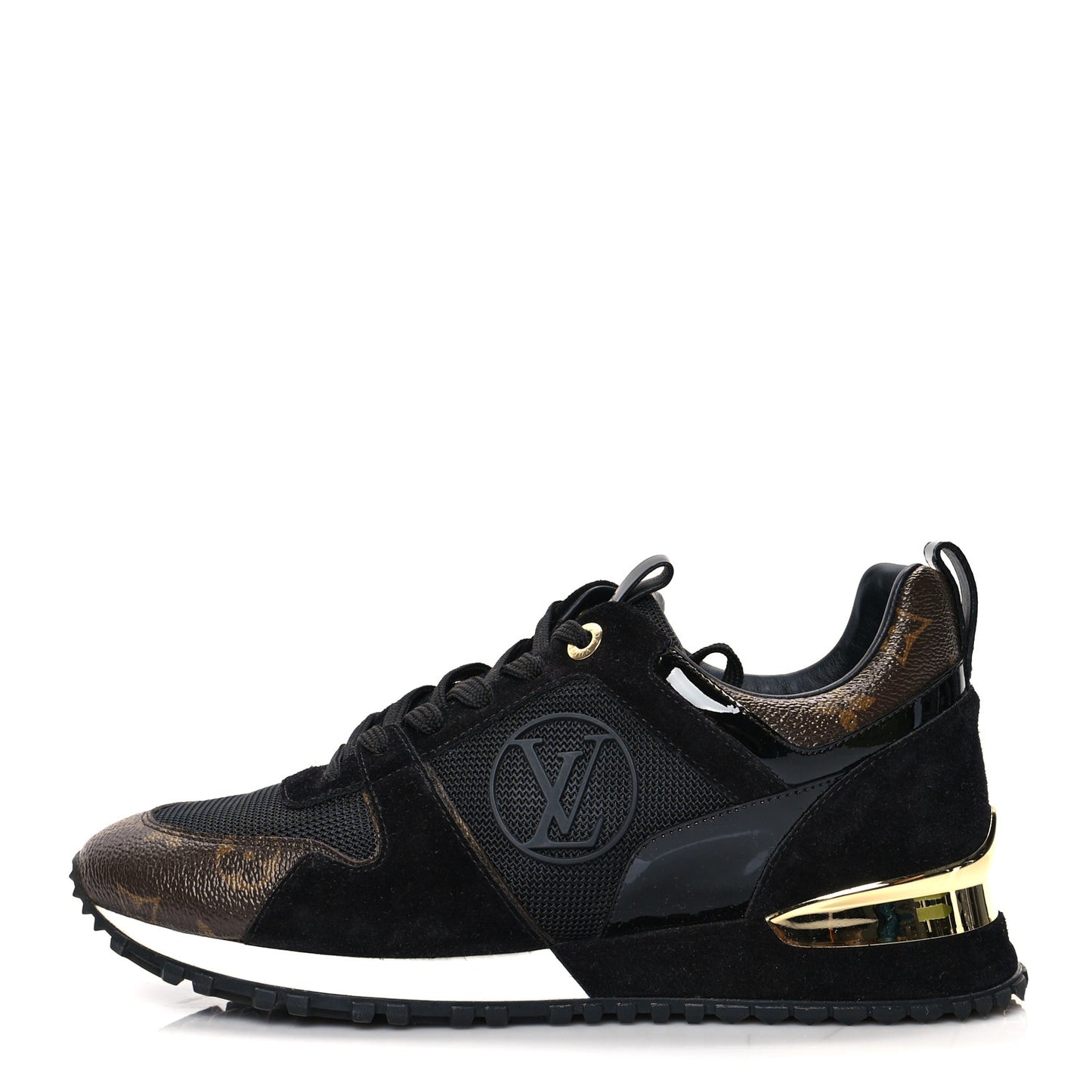 Suede Monogram Run Away Sneakers 39 Black