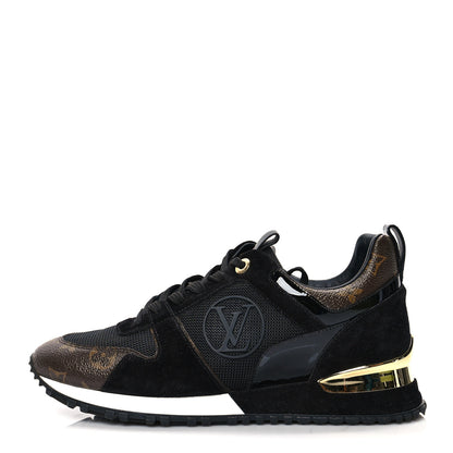 Louis Vuitton Suede Monogram Run Away Sneakers 39 Black 1 of 8