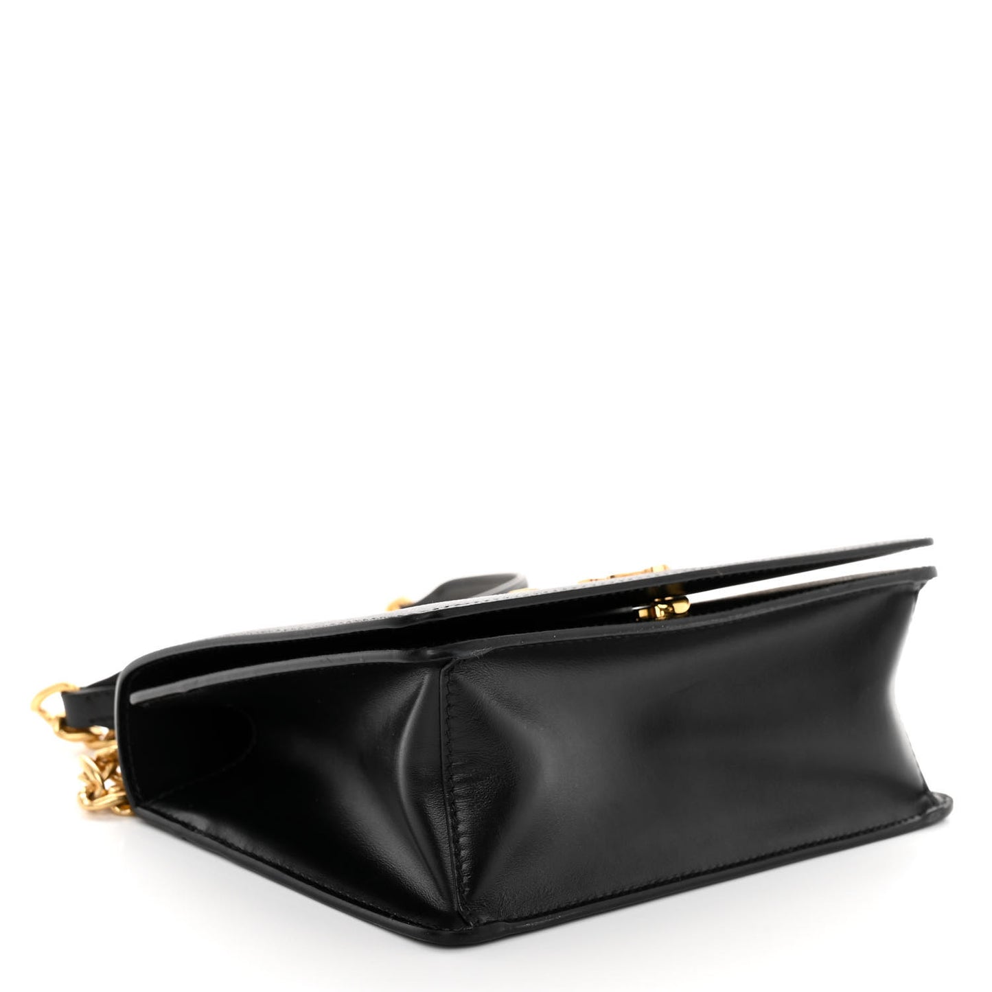 Saffiano Soft Calfskin Chain Crossbody Bag Black