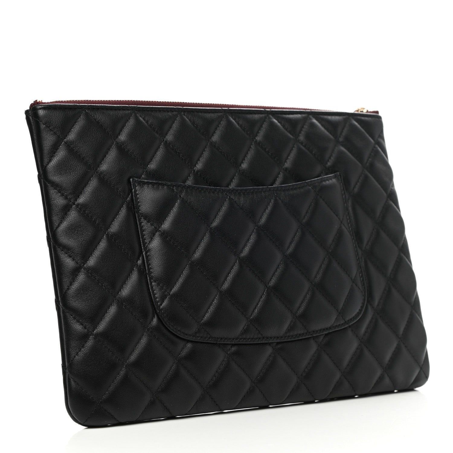 Chanel Lambskin Quilted Medium Cosmetic Case Black 3 of 8