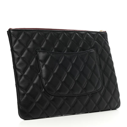 Chanel Lambskin Quilted Medium Cosmetic Case Black 3 of 8