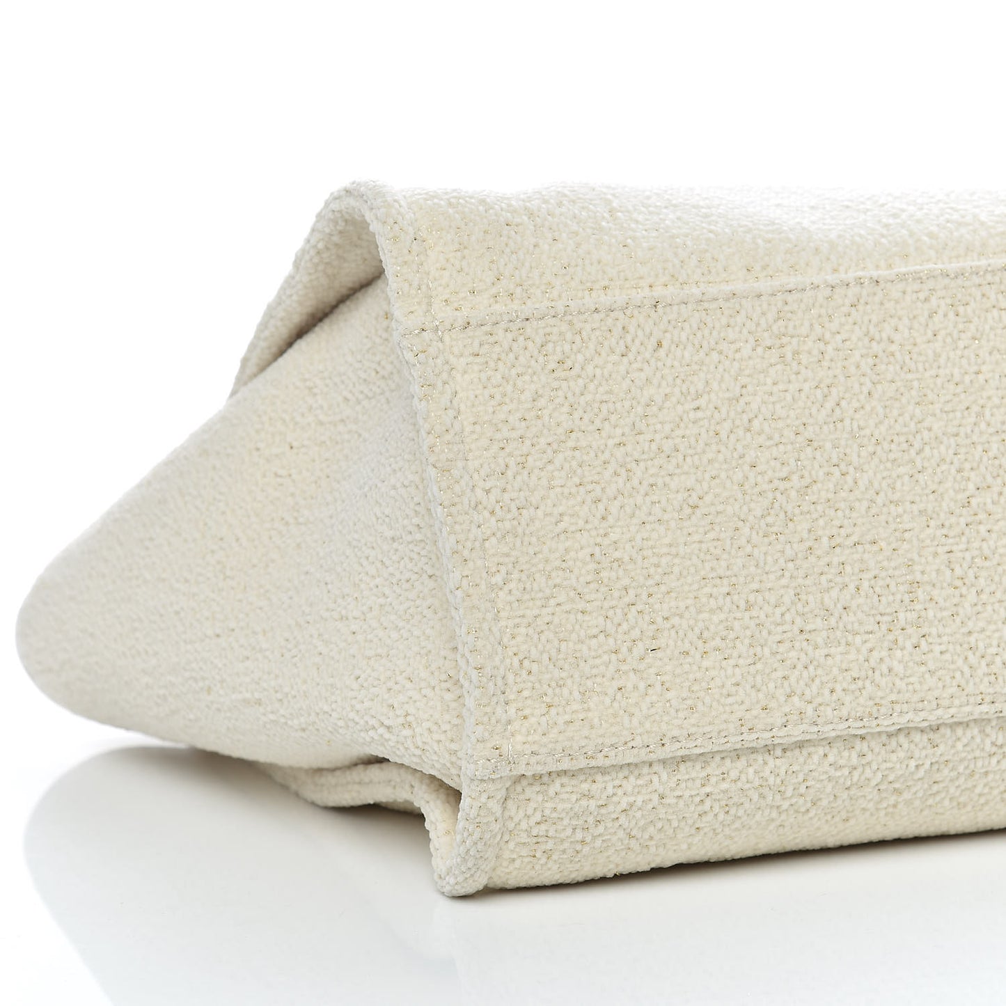 Lurex Boucle Large Deauville Tote White