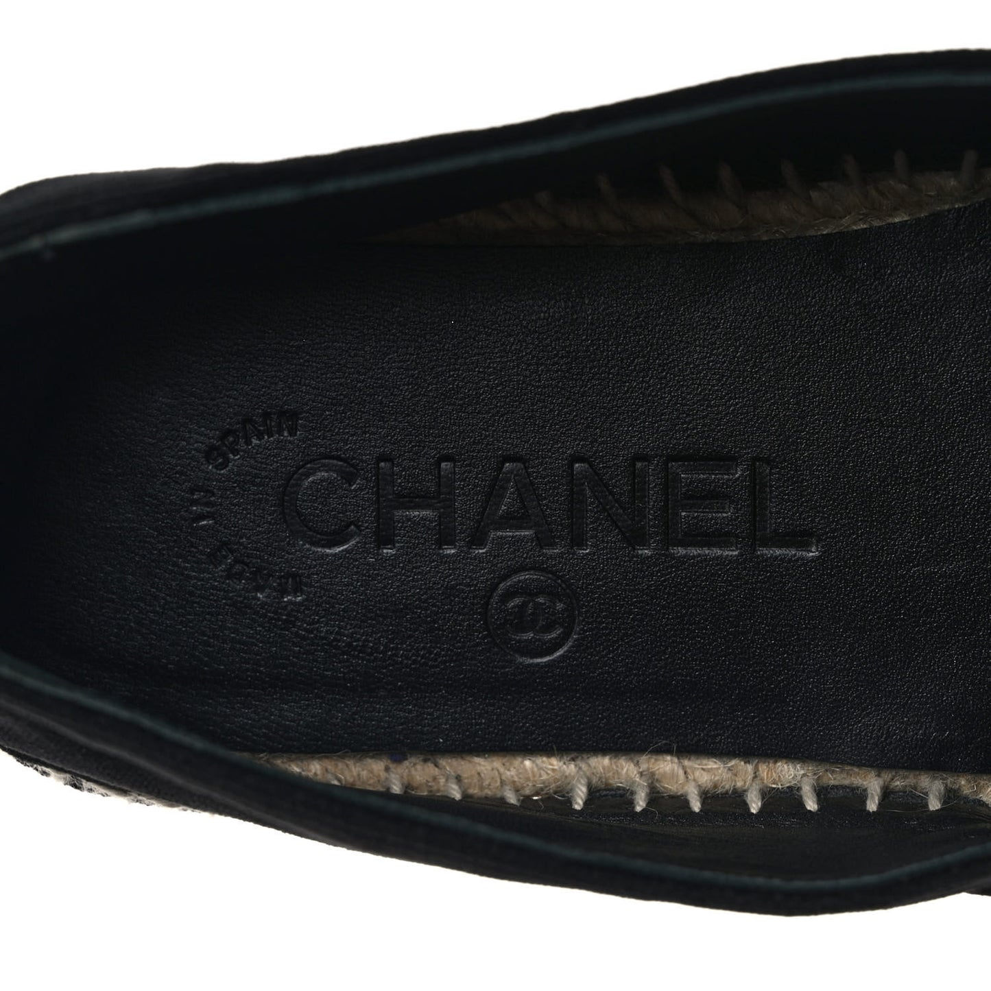 Velvet Logo Espadrilles 38 Black