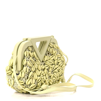 Bottega Veneta Crochet Seashell Embellished The Point Triangle Bag Lemon 3 of 9