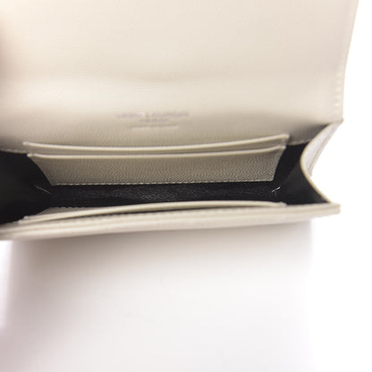 Saint Laurent Grain De Poudre Matelasse Chevron Small Monogram Envelope Wallet Crema Soft 5 of 7