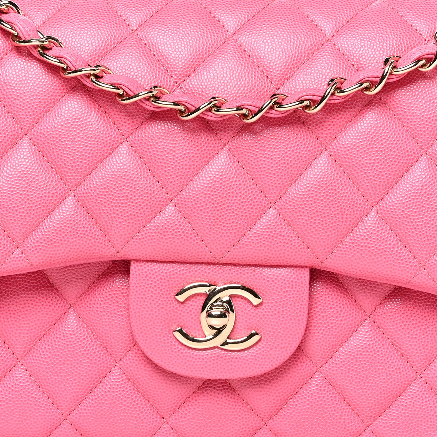 Chanel Caviar Quilted Jumbo Double Flap Pink 7 of 10