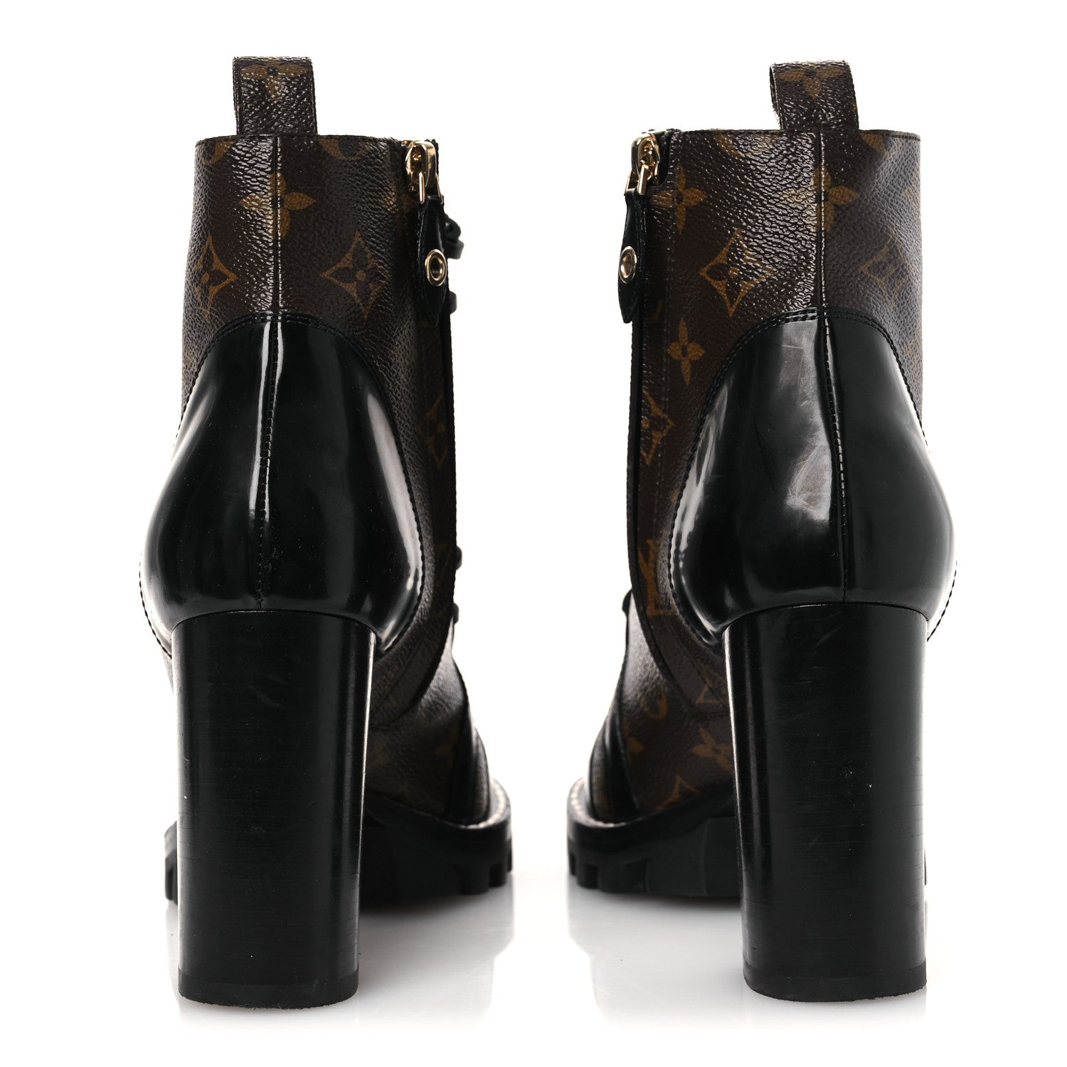 Louis Vuitton Patent Calfskin Monogram Star Trail Ankle Boots 40 Black 6 of 12