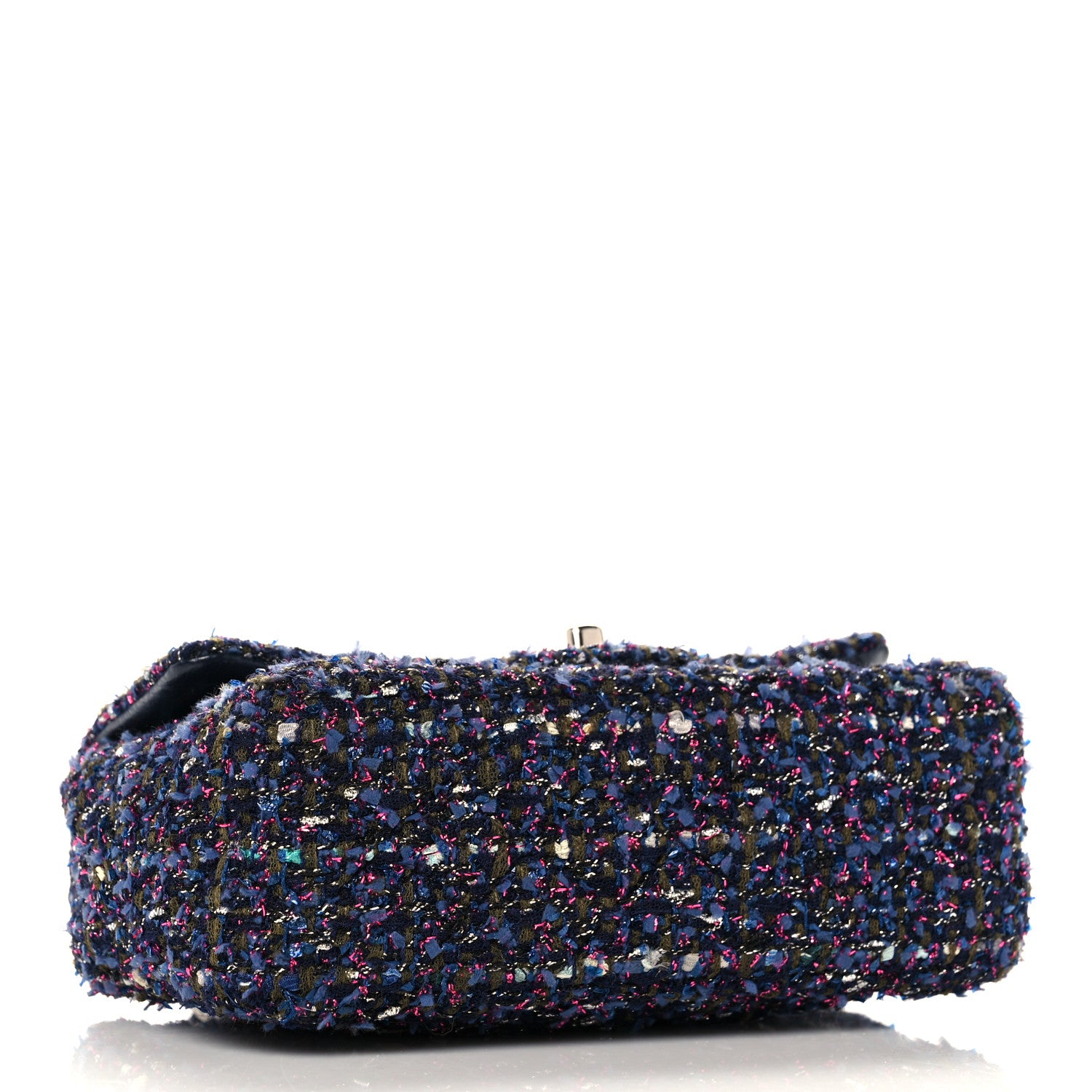 Chanel Tweed Quilted Mini Rectangular Flap Blue Purple Khaki Pink 3 of 8