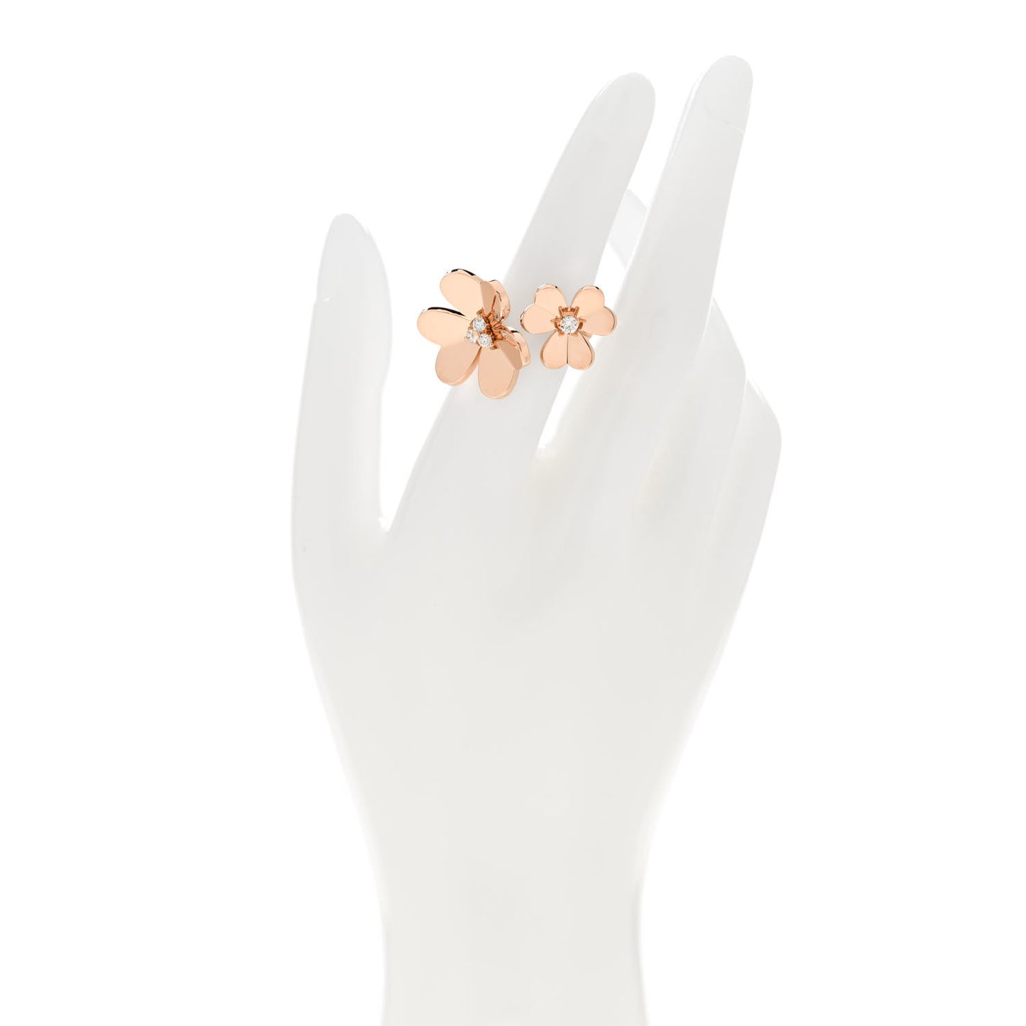 18K Rose Gold Diamond Frivole Between The Finger Ring 51 5.75