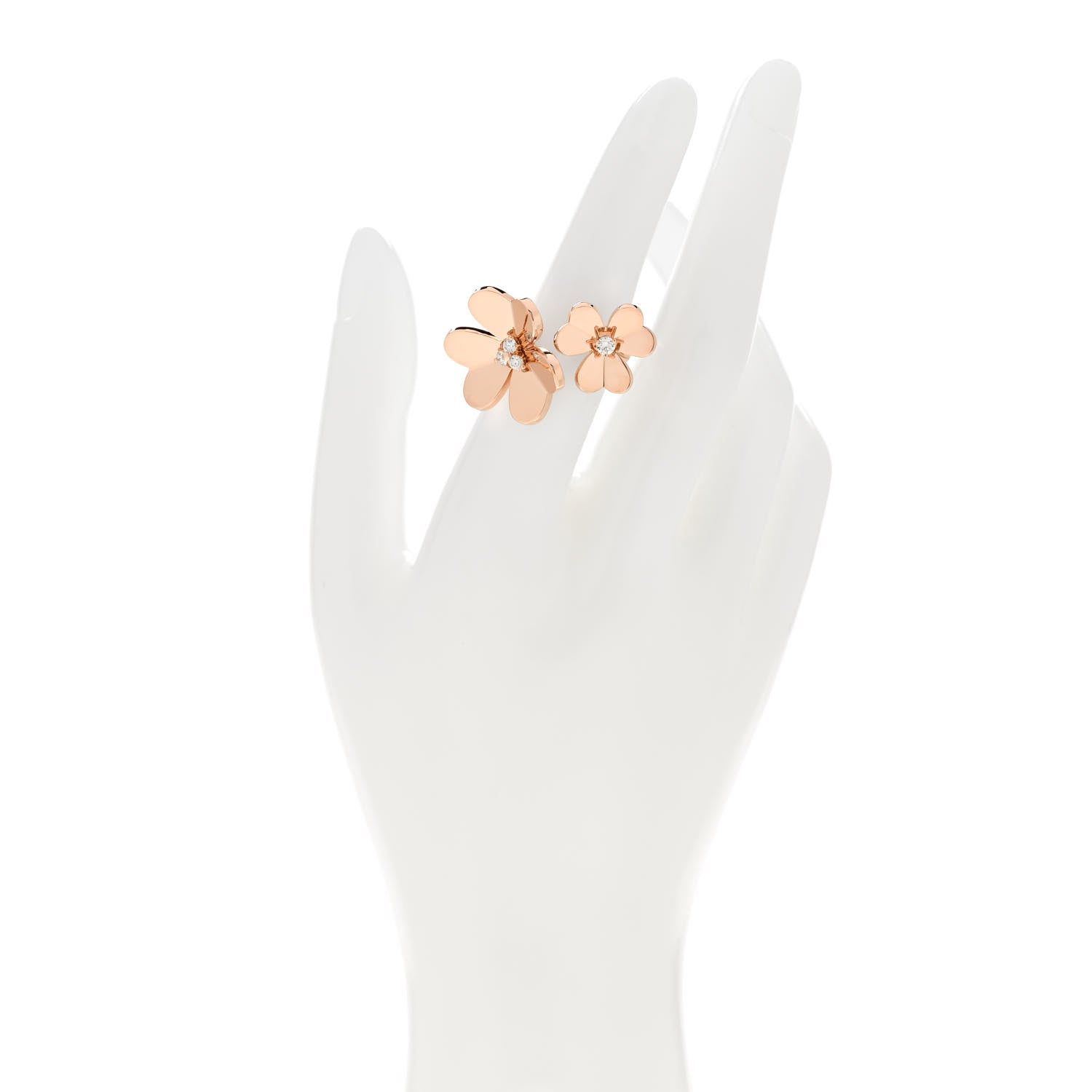 Van Cleef & Arpels 18K Rose Gold Diamond Frivole Between The Finger Ring 51 5.75 3 of 6
