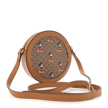 Gucci X DISNEY Mini Vintage GG Supreme Monogram Mickey Mouse Round Shoulder Bag Beige Vintage Sun Oil 3 of 11