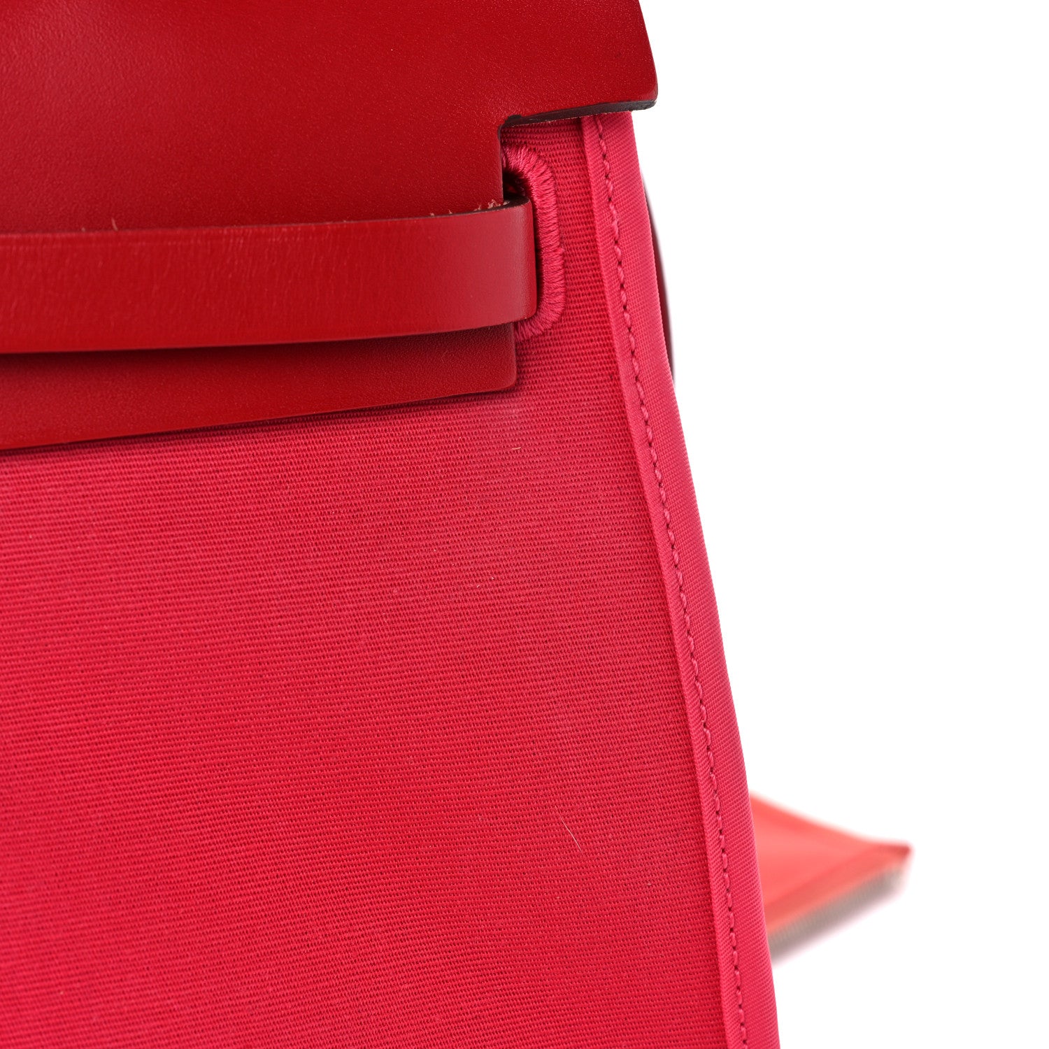 Hermes Military Toile Vache Hunter Herbag Zip 31 PM Rose Extreme Rouge Venetian Rouge Piment 14 of 18