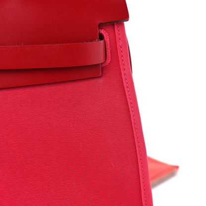 Hermes Military Toile Vache Hunter Herbag Zip 31 PM Rose Extreme Rouge Venetian Rouge Piment 14 of 18