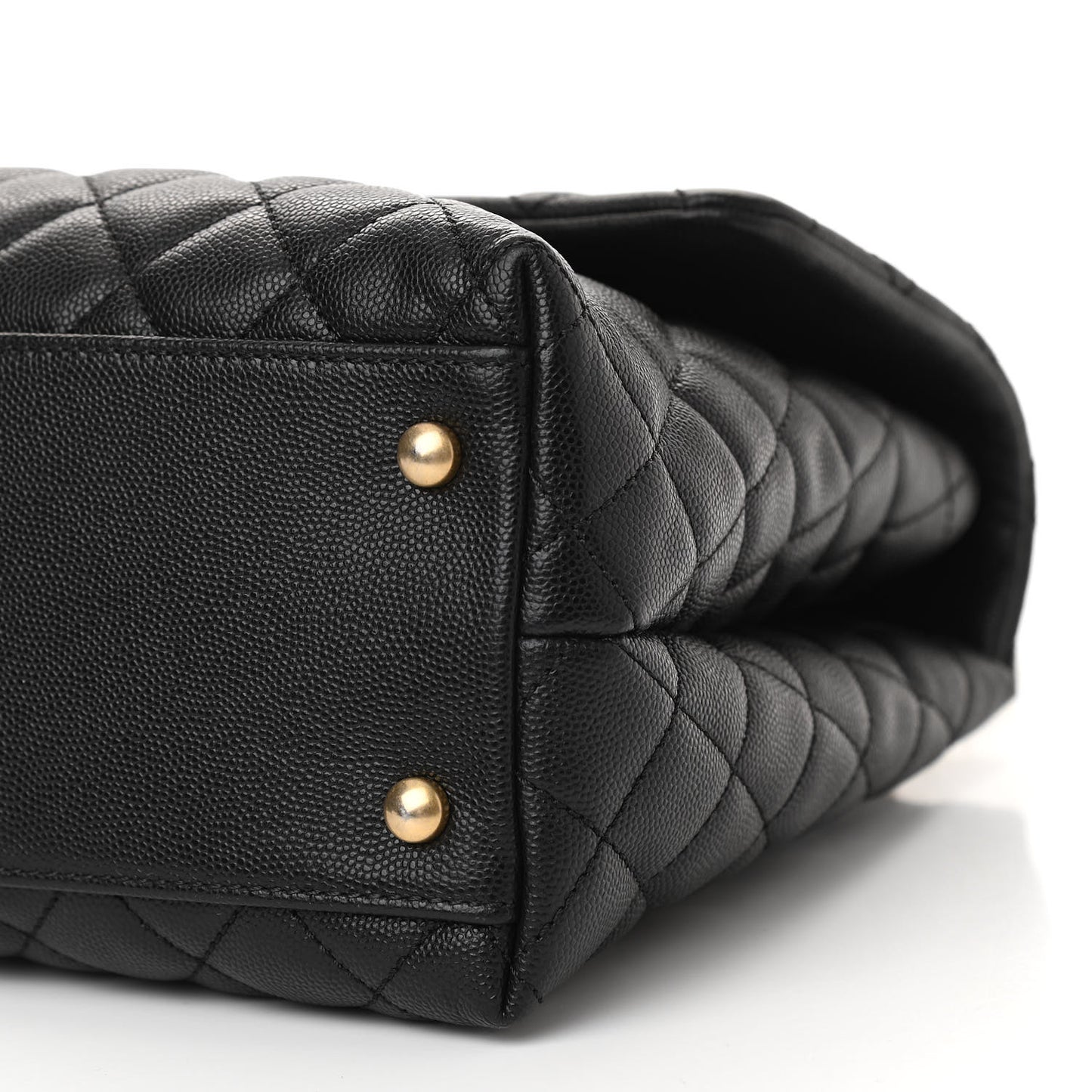 Caviar Quilted Medium Coco Handle Flap Black