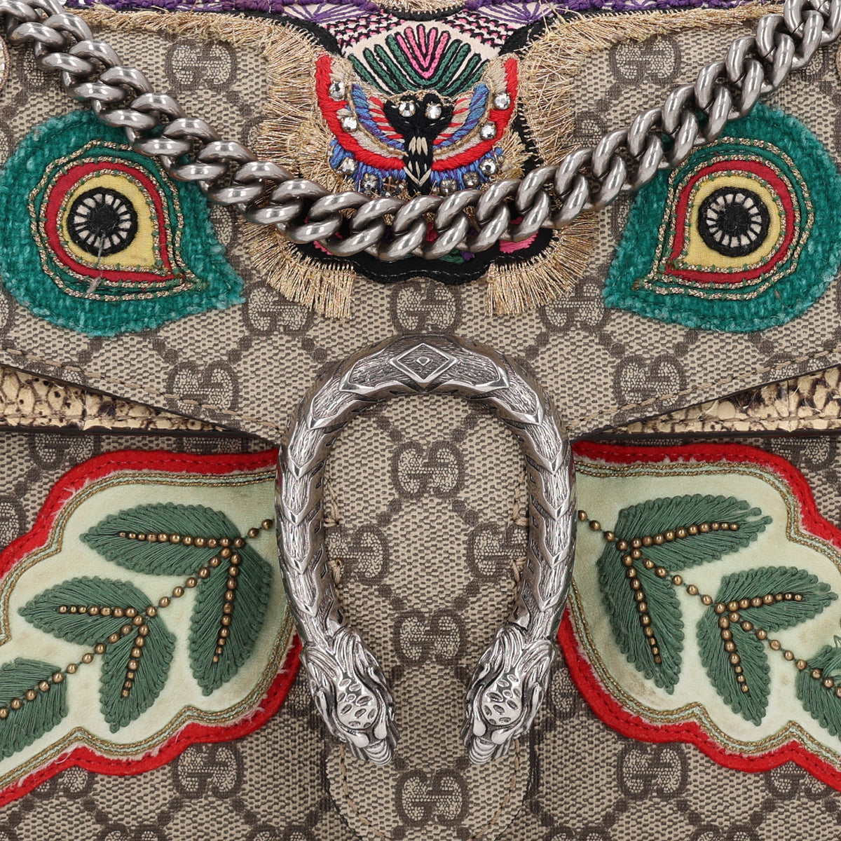 Gucci GG Supreme Monogram Snakeskin Embroidered Small Dionysus Shoulder Bag 8 of 10