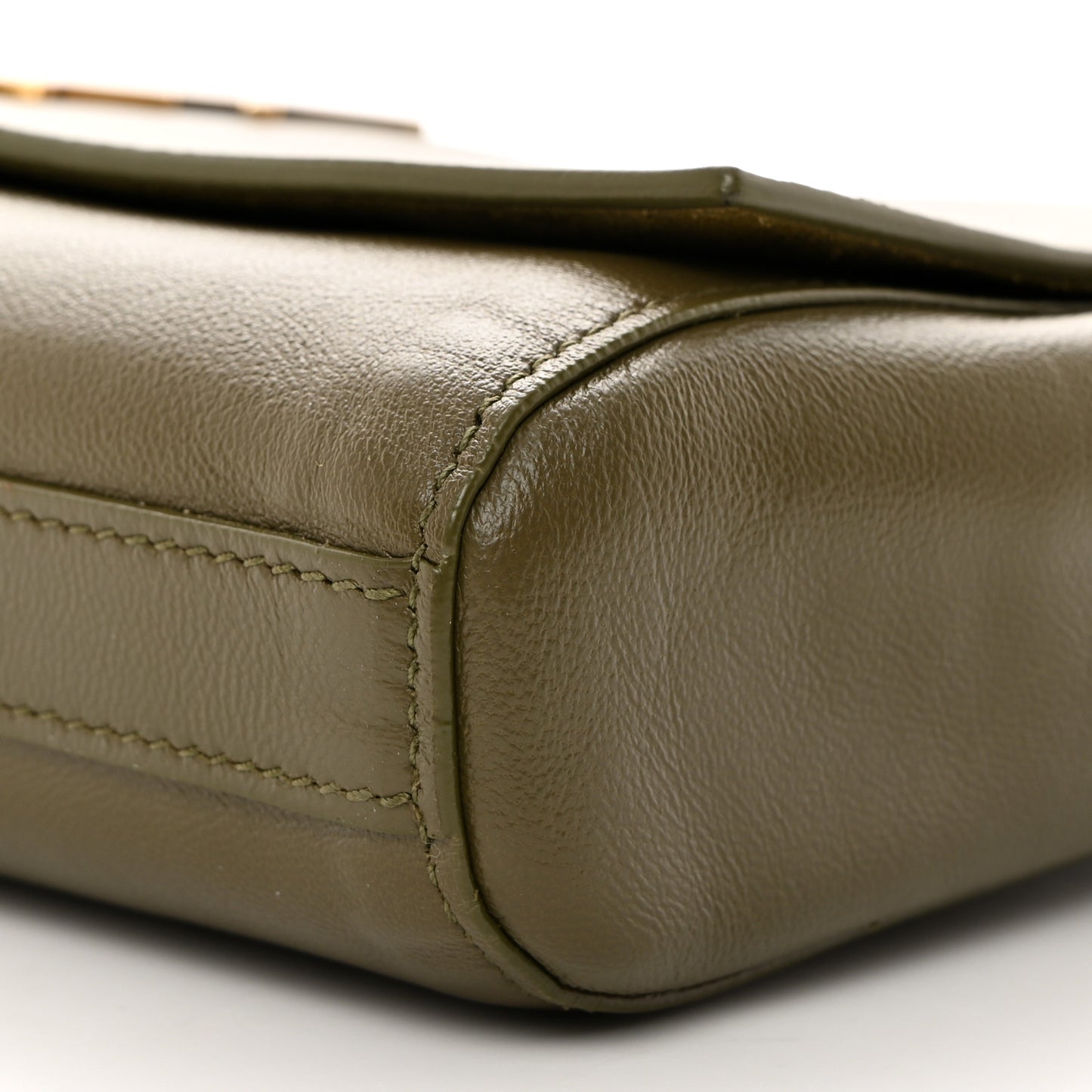 Smooth Calfskin Suede Small Reversible Monogram Kate Satchel Loden Green