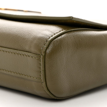 Saint Laurent Smooth Calfskin Suede Small Reversible Monogram Kate Satchel Loden Green 10 of 12