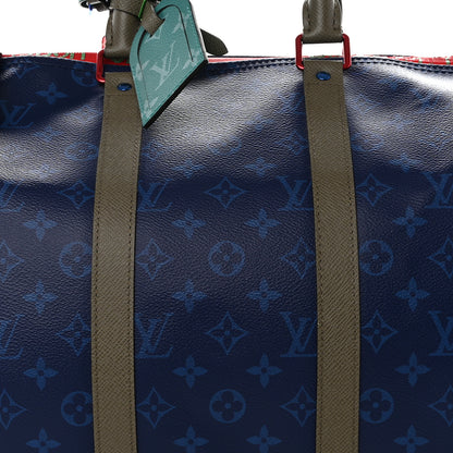 Louis Vuitton Monogram Outdoor Keepall Bandouliere 45 Pacific Blue 7 of 9