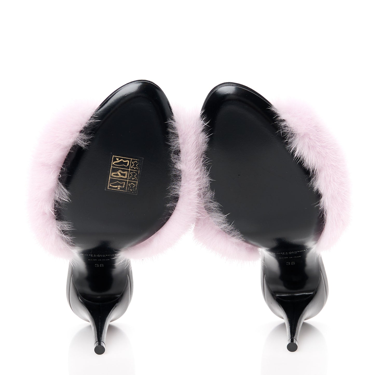 Mink Calfskin Roy Mule Sandals 36.5 Rose Love