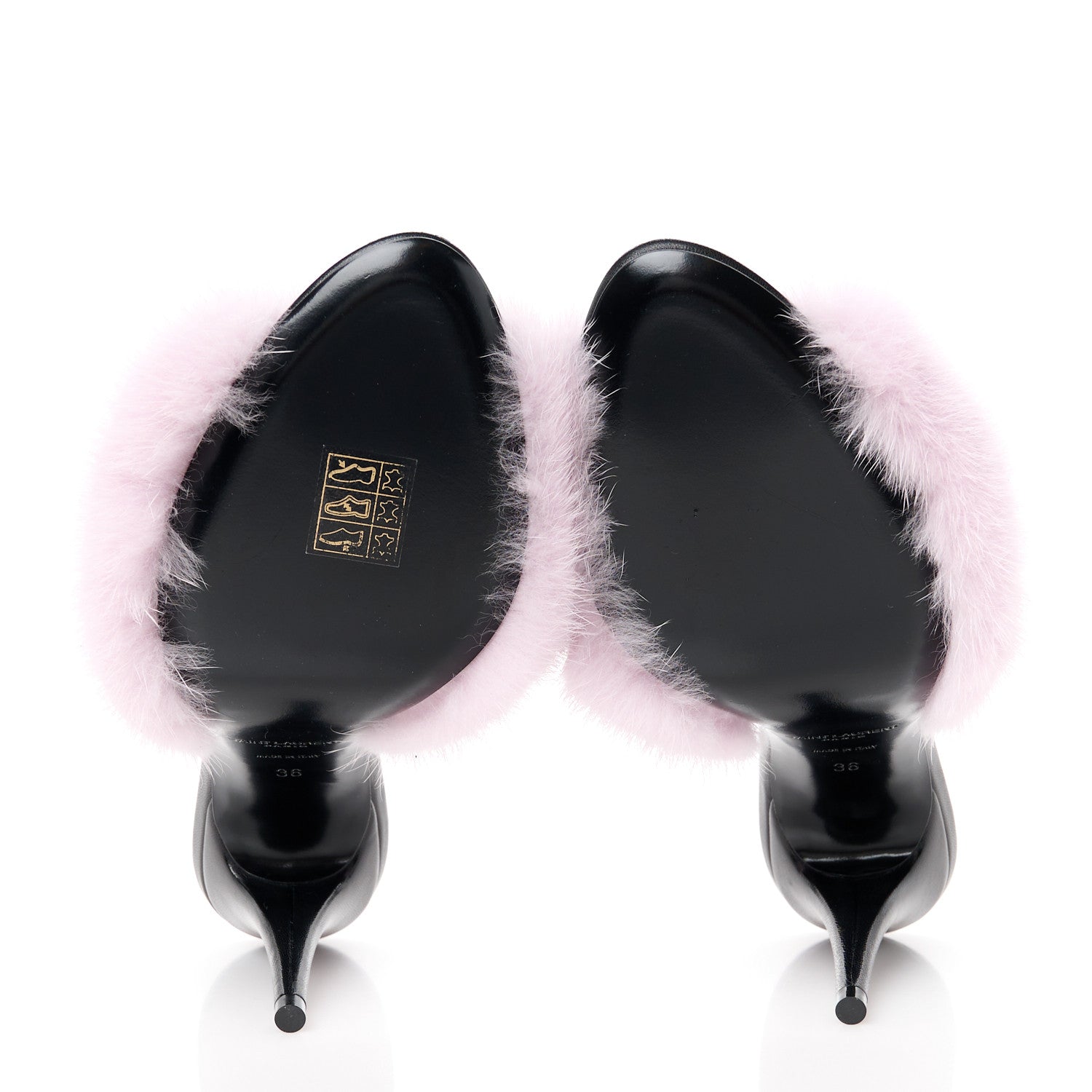 Saint Laurent Mink Calfskin Roy Mule Sandals 36.5 Rose Love 5 of 7