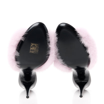 Saint Laurent Mink Calfskin Roy Mule Sandals 36.5 Rose Love 5 of 7