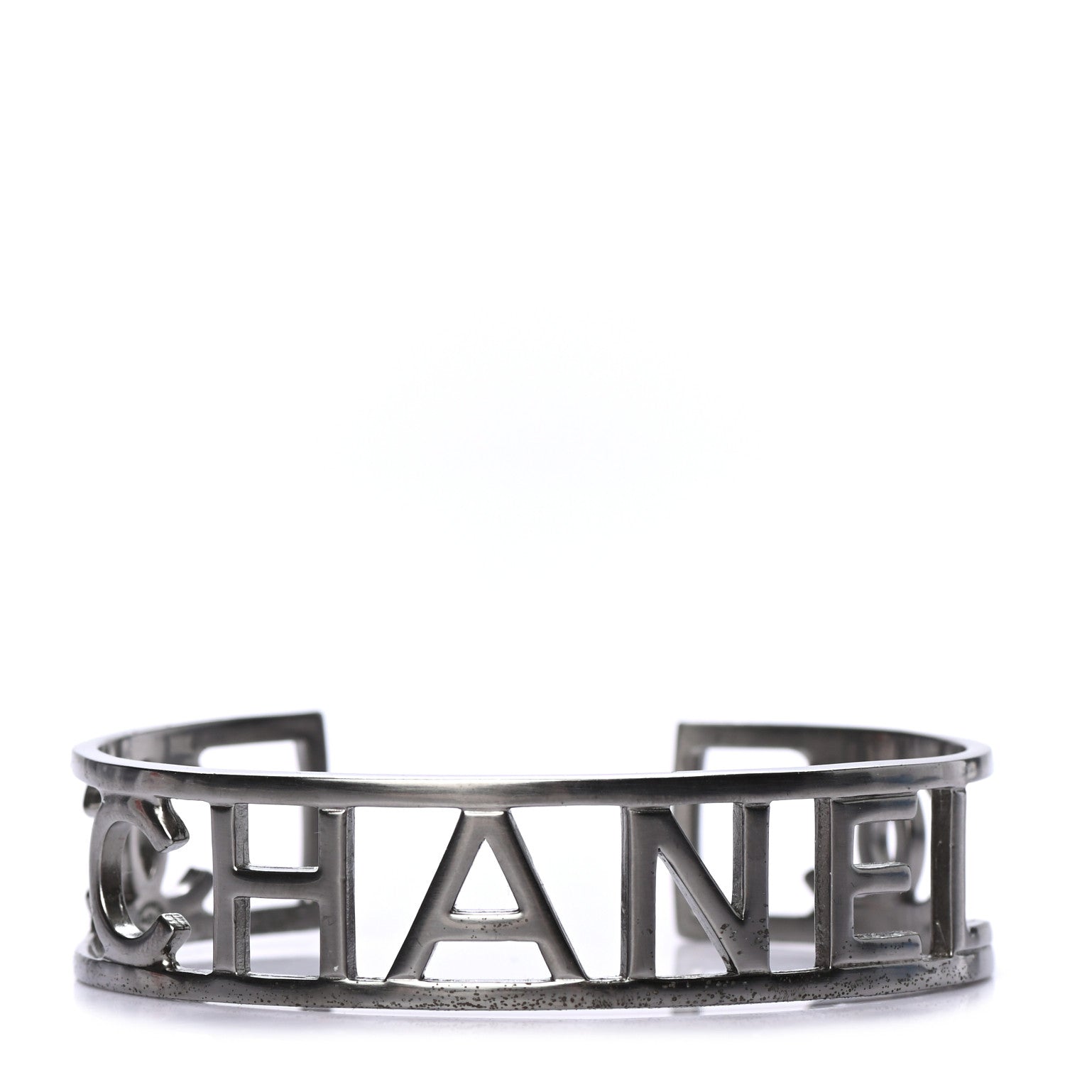 Chanel Ruthenium Logo Cuff Bracelet 1 of 5