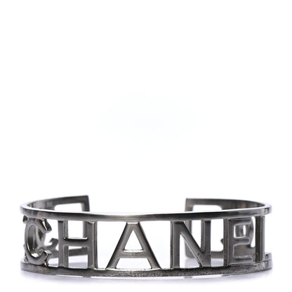 Chanel Ruthenium Logo Cuff Bracelet 1 of 5