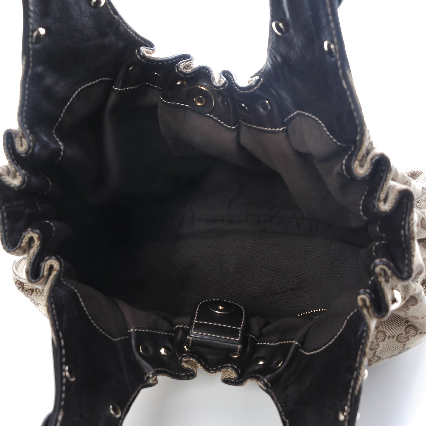 Monogram Studded Medium Pelham Tote Dark Brown