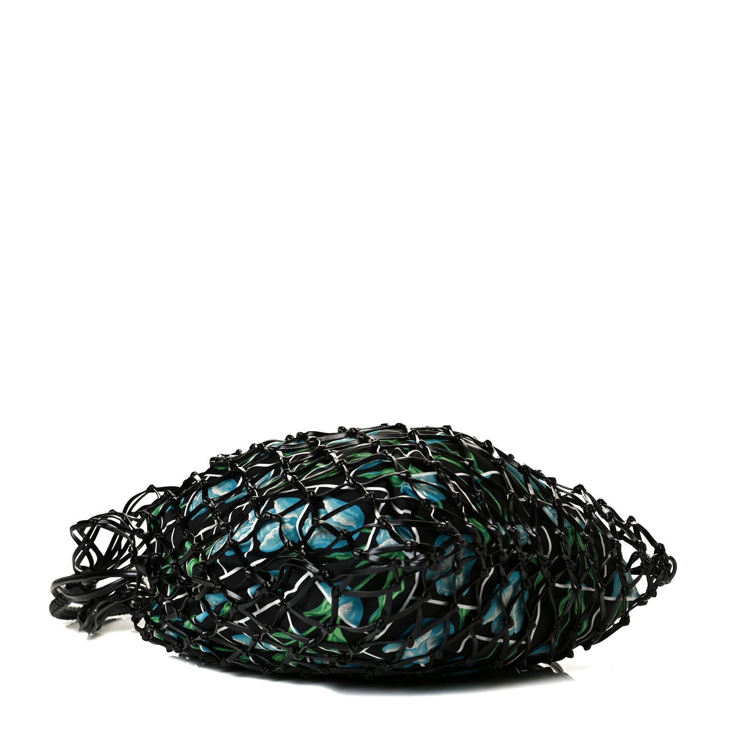 Tessuto Nylon Floral Print Net Tote Black Multicolor