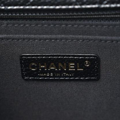 Chanel Grained Calfksin Quilted XXL Travel Flap Bag Black 6 of 10