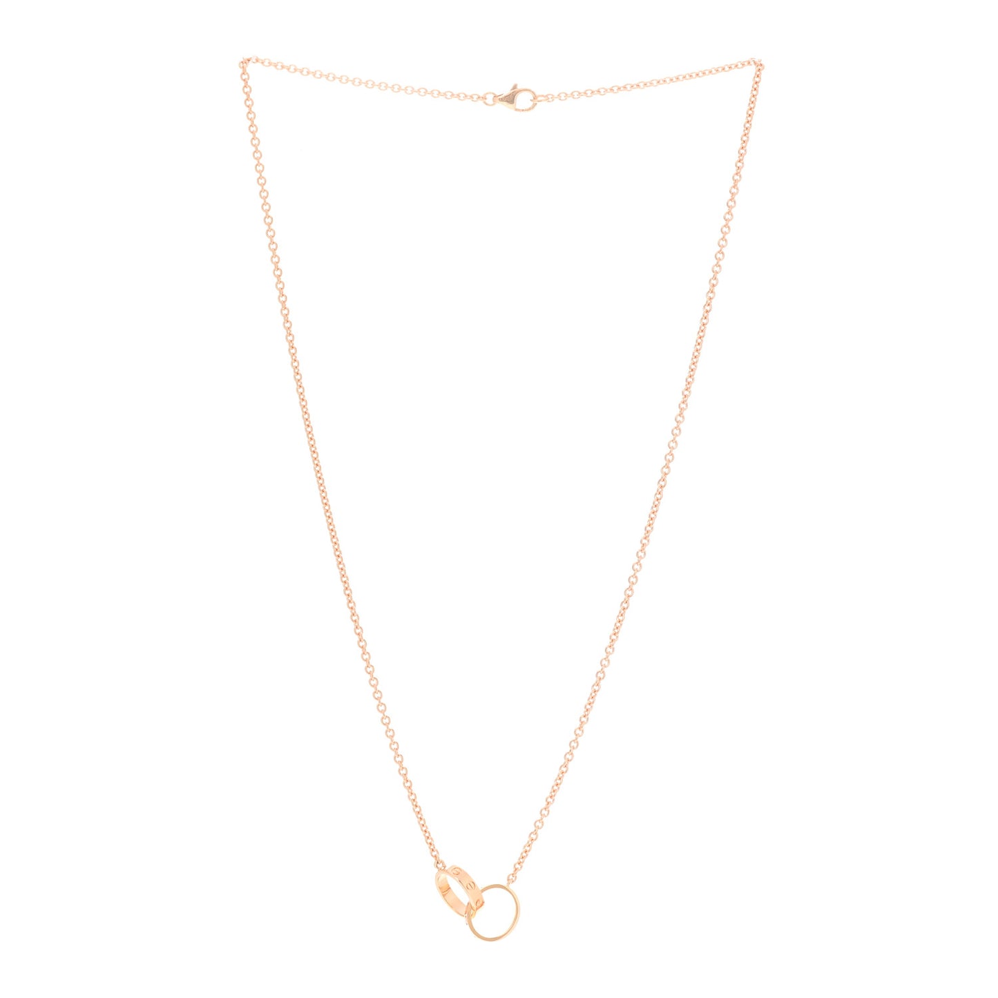 18K Pink Gold Interlocking LOVE Necklace