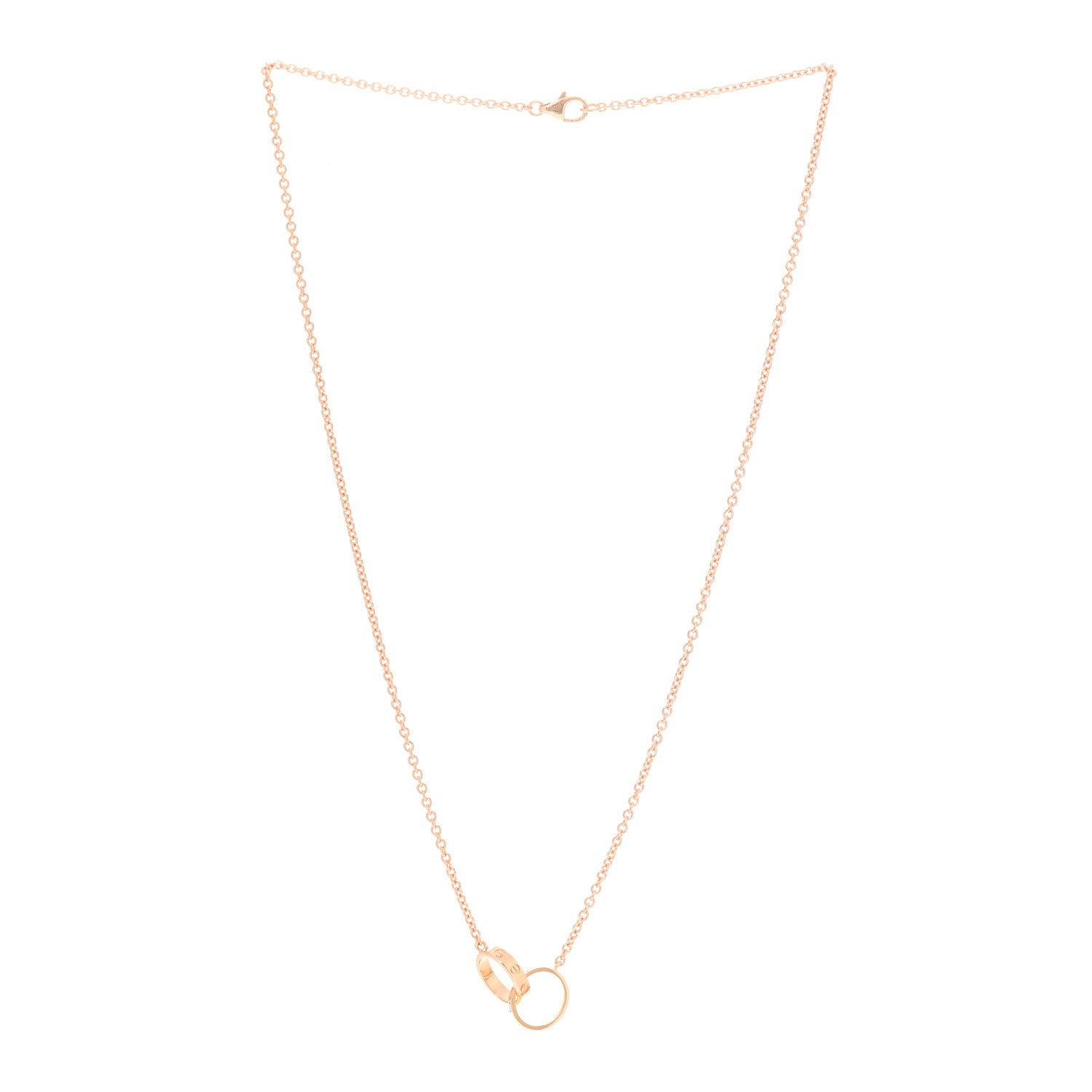 Cartier 18K Pink Gold Interlocking LOVE Necklace 3 of 6