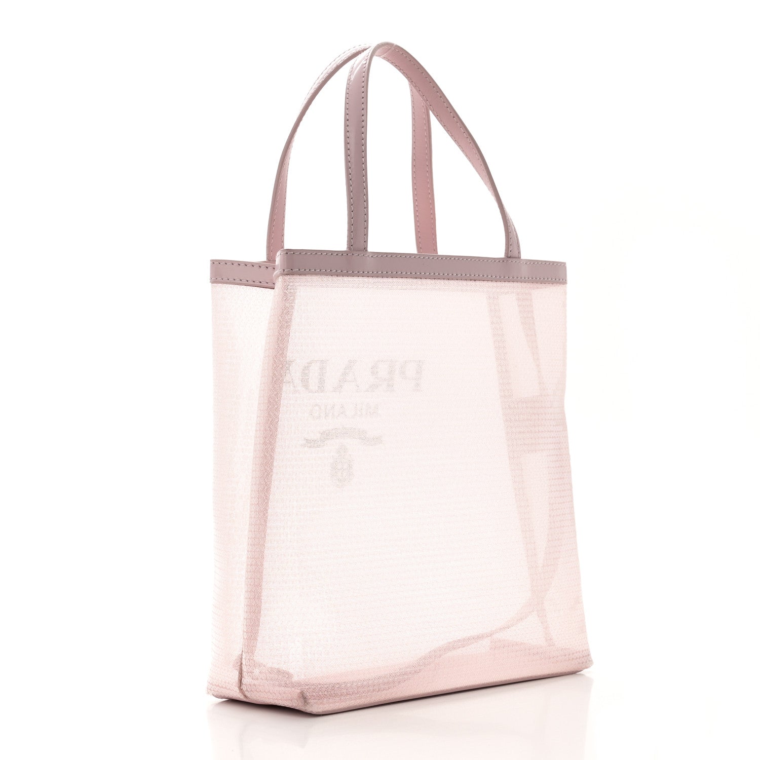Prada Sequin Mesh Small Tote Bag Pink 4 of 10