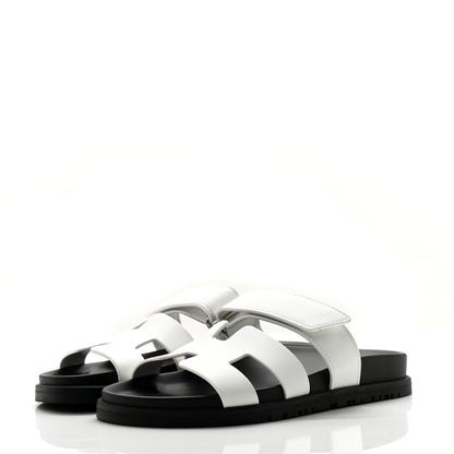 Hermes Calfskin Womens Chypre Sandals 36.5 White 3 of 12