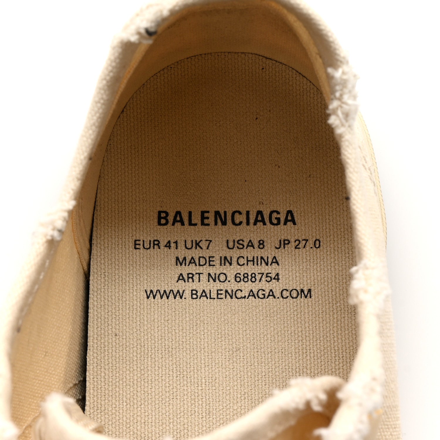 Balenciaga Canvas Distressed Womens Paris Low Top Sneakers 41 White 7 of 8