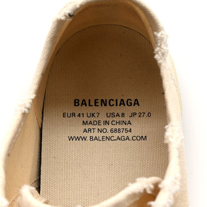 Balenciaga Canvas Distressed Womens Paris Low Top Sneakers 41 White 7 of 8