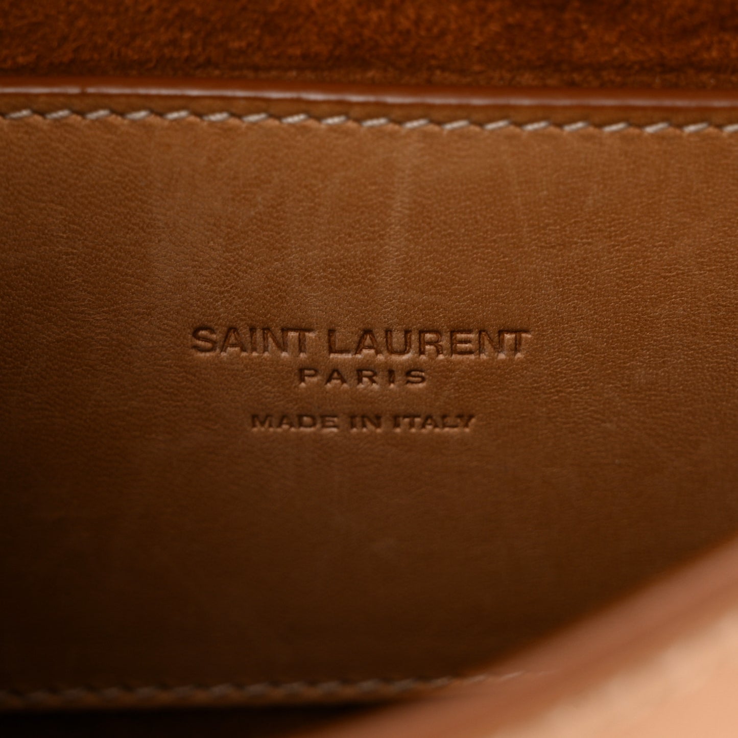 Smooth Vintage Calfskin Small Kaia Satchel Brown Gold