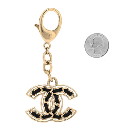 Chanel Lambskin CC Chain Keychain Black Gold 2 of 3