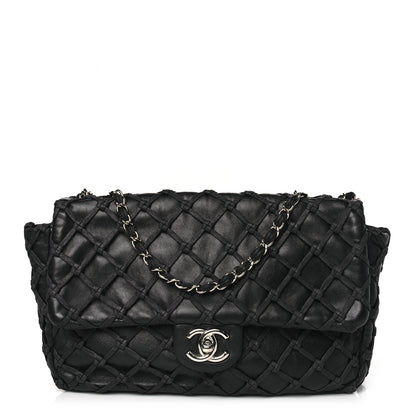 Chanel Lambskin Jumbo Canebiers Net Flap Black 1 of 11