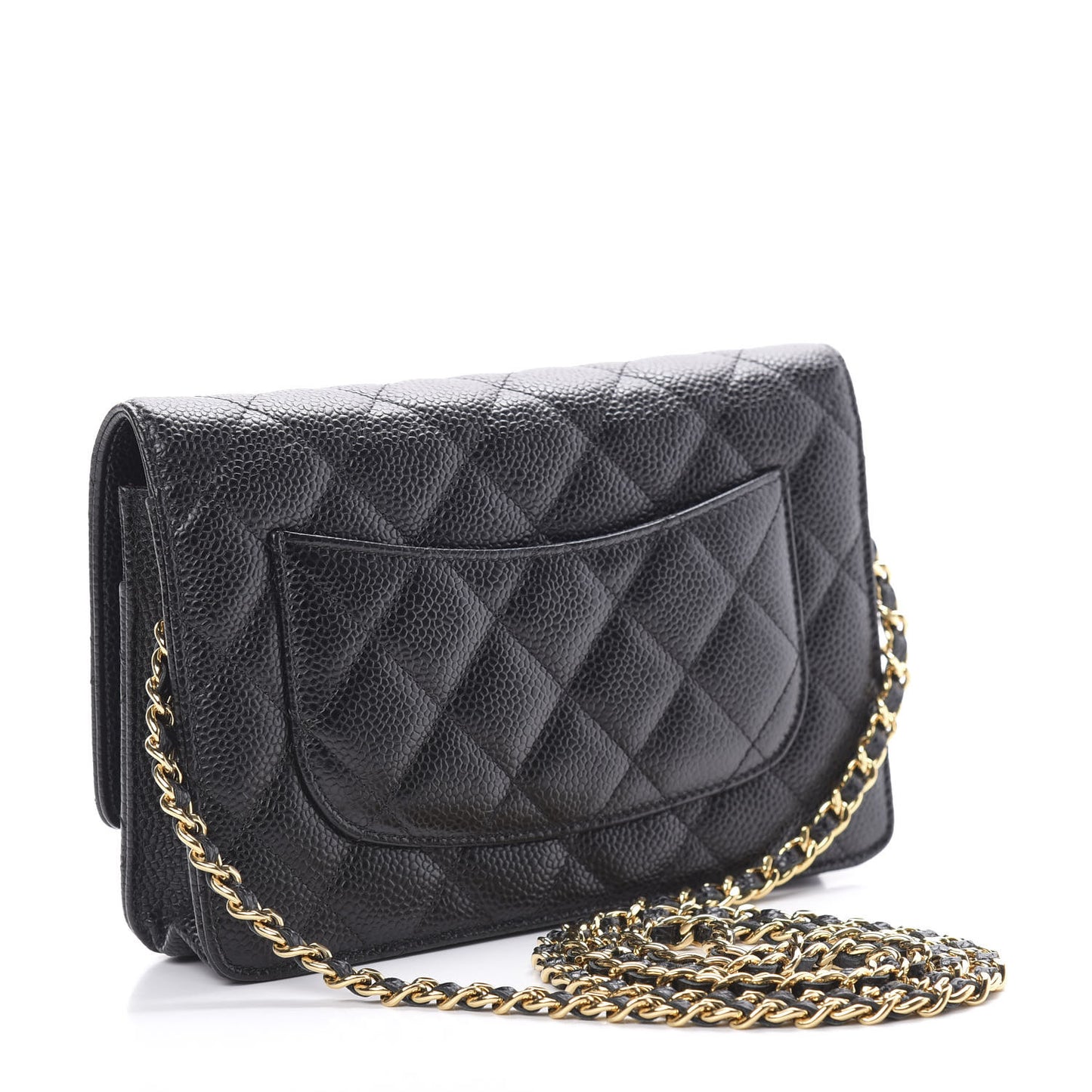 Caviar Quilted Wallet On Chain WOC Black