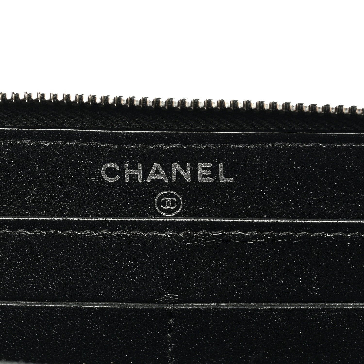 Chanel Lambskin Camellia Embossed Large Zip Around Gusset Wallet Black 6 of 7