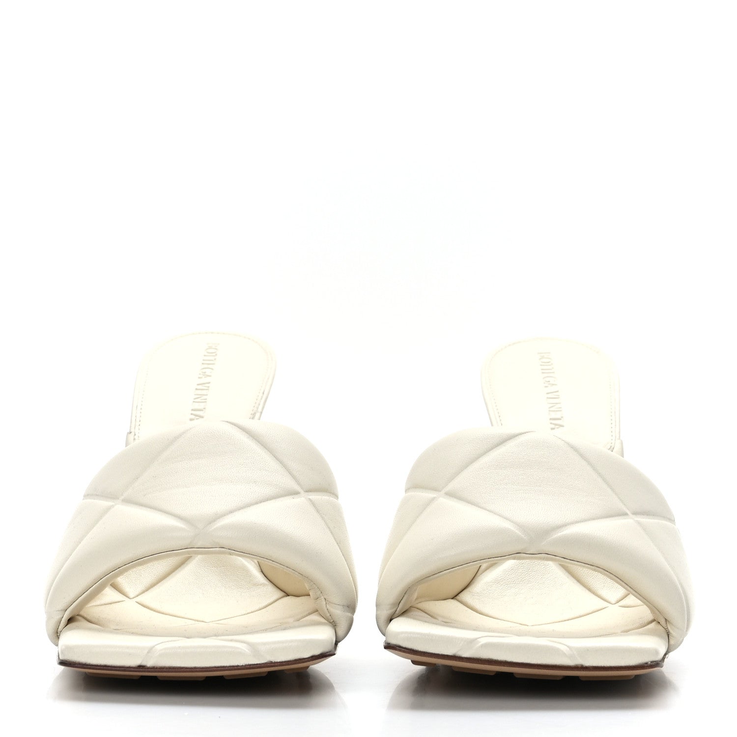 Bottega Veneta Nappa Quilted Rubber Lido Mule Sandals 39 Sea Salt 2 of 7